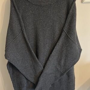 Aerie Charcoal Gray Crew Neck Sweater